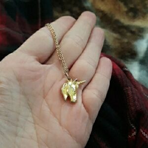 Gold Unicorn Pendant Necklace